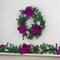 24" Two-Tone Pine with Purple Poinsettias & Berries Wreath
